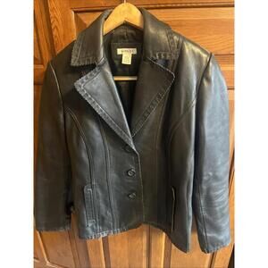 Harold's‎ Black 100% Leather Lined Blazer Size Medium